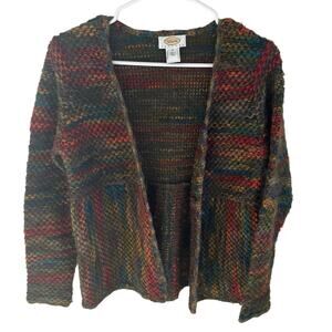 VTG Talbots Small Petite Mohair Blend Open Cardigan Rainbow Cozy Boho